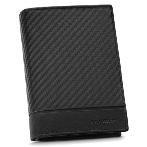 Portofel bărbătesc negru vertical din piele RFID Secure, piele naturală, Zagatto